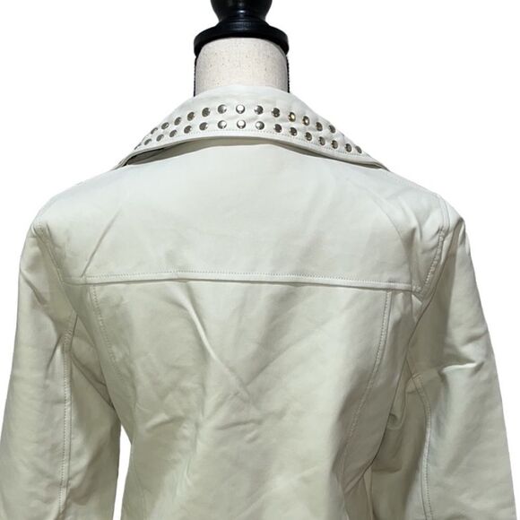 NY&Co Faux-Leather V-Neckline Studded Jacket - Picture 10 of 14